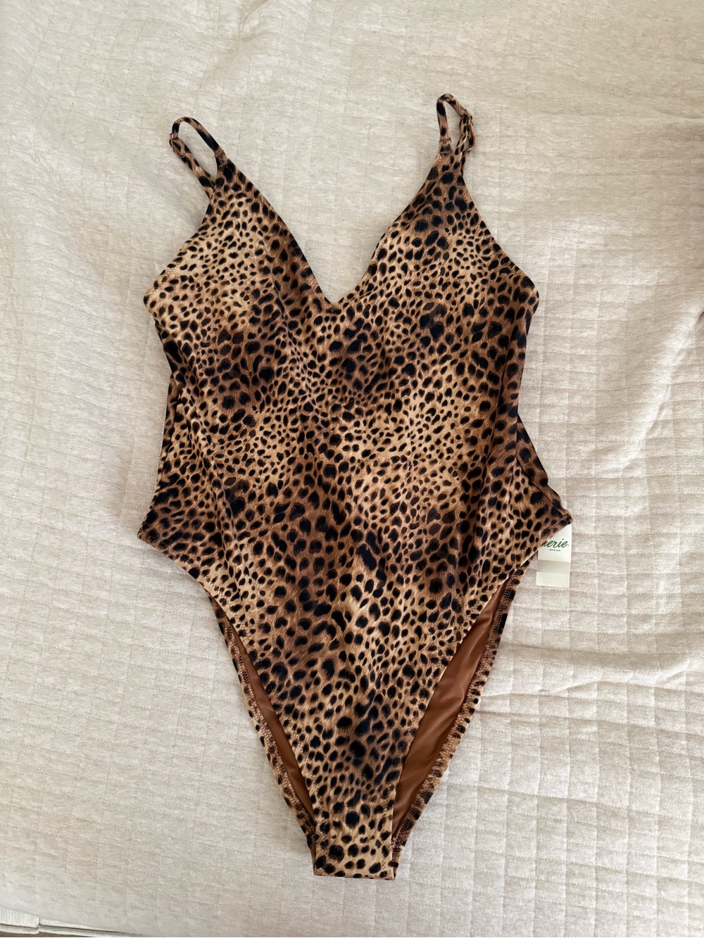 aerie Brown Leopard Print One-Piece Swimsuit